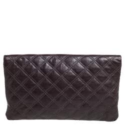 Pre Owned Marc Jacobs Brown Quilted Leather Eugenie Clutch