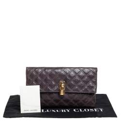 Pre Owned Marc Jacobs Brown Quilted Leather Eugenie Clutch