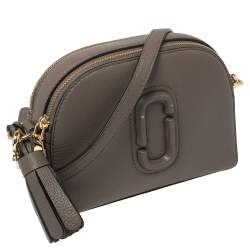 Pre Owned Marc Jacobs Grey Leather Small Shutter Camera Crossbody Bag