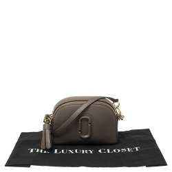 Pre Owned Marc Jacobs Grey Leather Small Shutter Camera Crossbody Bag