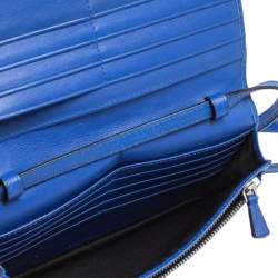 Pre Owned Marc Jacobs Blue Leather Jewel Embellished Wallet on Strap 