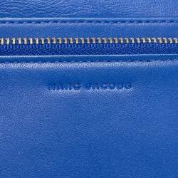 Pre Owned Marc Jacobs Blue Leather Jewel Embellished Wallet on Strap 