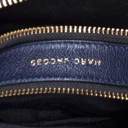 Pre Owned Marc Jacobs Navy Blue Leather Snapshot Crossbody Bag
