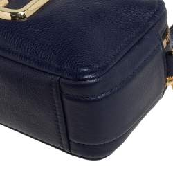 Pre Owned Marc Jacobs Navy Blue Leather Snapshot Crossbody Bag