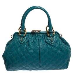 Pre Owned Marc Jacobs Green Quilted Leather Stam Satchel