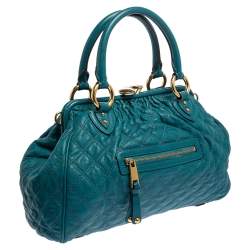 Pre Owned Marc Jacobs Green Quilted Leather Stam Satchel