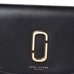 Pre Owned Marc Jacobs Black Leather Flap Shoulder Bag
