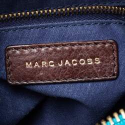Pre Owned Marc Jacobs Blue Printed Leather Flap Padlock Shoulder Bag