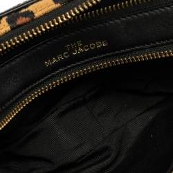 Pre Owned Marc Jacobs Brown/Black Leather & Fabric The Softshot Crossbody Bag