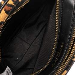 Pre Owned Marc Jacobs Brown/Black Leather & Fabric The Softshot Crossbody Bag