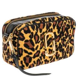 Pre Owned Marc Jacobs Brown/Black Leather & Fabric The Softshot Crossbody Bag