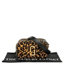 Pre Owned Marc Jacobs Brown/Black Leather & Fabric The Softshot Crossbody Bag