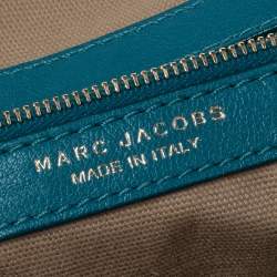 Pre Owned Marc Jacobs Teal Blue Quilted Leather Stam Satchel