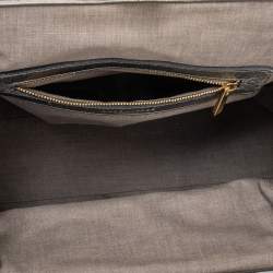 Pre Owned Marc Jacobs Metallic Grey Quilted Leather Stam Satchel