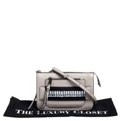 Pre Owned Marc Jacobs Grey Leather Crystal Embellished Madison Crossbody Bag