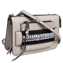 Pre Owned Marc Jacobs Grey Leather Crystal Embellished Madison Crossbody Bag