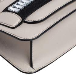 Pre Owned Marc Jacobs Grey Leather Crystal Embellished Madison Crossbody Bag