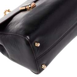 Pre Owned Marc Jacobs Black Patent Leather Chain Strap Backpack