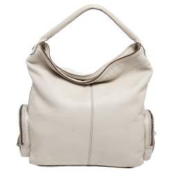 Pre Owned Marc By Marc Jacobs White Leather Blake Hobo
