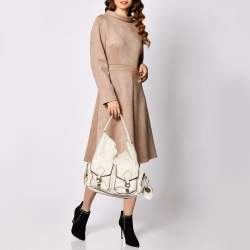 Pre Owned Marc By Marc Jacobs White Leather Blake Hobo