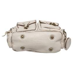 Pre Owned Marc By Marc Jacobs White Leather Blake Hobo