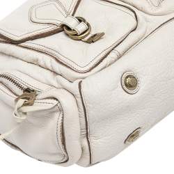Pre Owned Marc By Marc Jacobs White Leather Blake Hobo