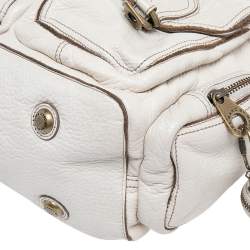 Pre Owned Marc By Marc Jacobs White Leather Blake Hobo