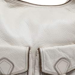 Pre Owned Marc By Marc Jacobs White Leather Blake Hobo