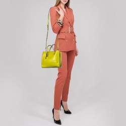 Pre Owned Marc Jacobs Lime Green Leather Mini Grind Tote