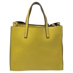 Pre Owned Marc Jacobs Lime Green Leather Mini Grind Tote