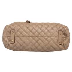 Marc Jacobs Beige Quilted Leather Stam Satchel