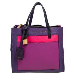 Pre Owned Marc Jacobs Multicolor Leather Mini Colorblocked Grind Tote