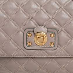 Pre Owned Marc Jacobs Beige Quilted Leather The Large Single Flap Shoulder Bag