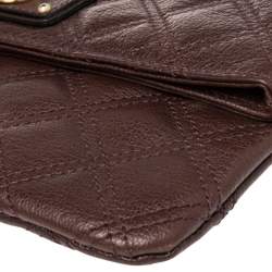Pre Owned Marc Jacobs Brown Quilted Leather Eugenie Clutch