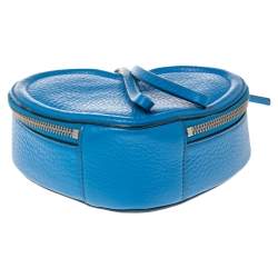 Pre Owned Marc by Marc Jacobs Electric Blue Leather Heart Crossbody Bag