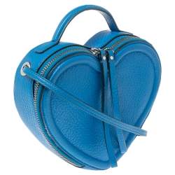 Pre Owned Marc by Marc Jacobs Electric Blue Leather Heart Crossbody Bag