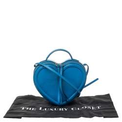 Pre Owned Marc by Marc Jacobs Electric Blue Leather Heart Crossbody Bag