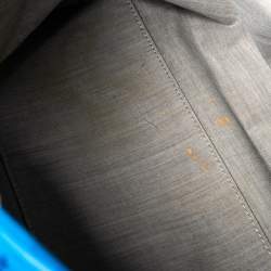 Pre Owned Marc Jacobs Blue Quilted Glossy Leather Eyelet Logo Tote