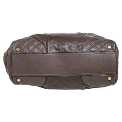 Pre Owned Marc Jacobs Grey Quilted Leather Alyona Satchel