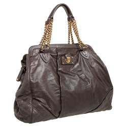 Pre Owned Marc Jacobs Grey Quilted Leather Alyona Satchel