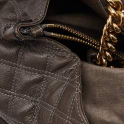 Pre Owned Marc Jacobs Grey Quilted Leather Alyona Satchel