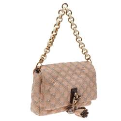 Pre Owned Marc Jacobs Pink Leather Lock Flap Chain Bag