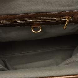 Pre Owned Marc Jacobs Metallic Brown Quilted Leather Stam Satchel