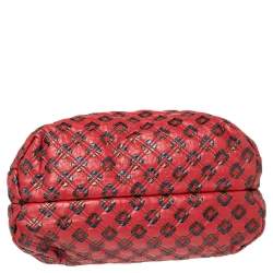 Pre Owned Marc Jacobs Red/Metallic Quilted Leather Memphis Robert Jena Shoulder Bag