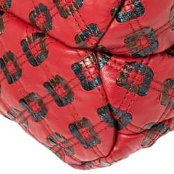 Pre Owned Marc Jacobs Red/Metallic Quilted Leather Memphis Robert Jena Shoulder Bag