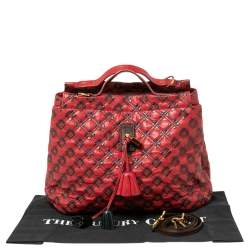 Pre Owned Marc Jacobs Red/Metallic Quilted Leather Memphis Robert Jena Shoulder Bag