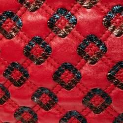 Pre Owned Marc Jacobs Red/Metallic Quilted Leather Memphis Robert Jena Shoulder Bag