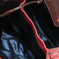 Pre Owned Marc Jacobs Red/Metallic Quilted Leather Memphis Robert Jena Shoulder Bag