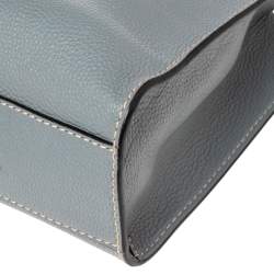 Pre Owned Marc Jacobs Stone Blue Soft Leather Mini Grind Tote