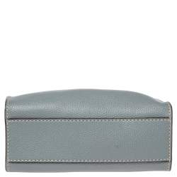 Pre Owned Marc Jacobs Stone Blue Soft Leather Mini Grind Tote